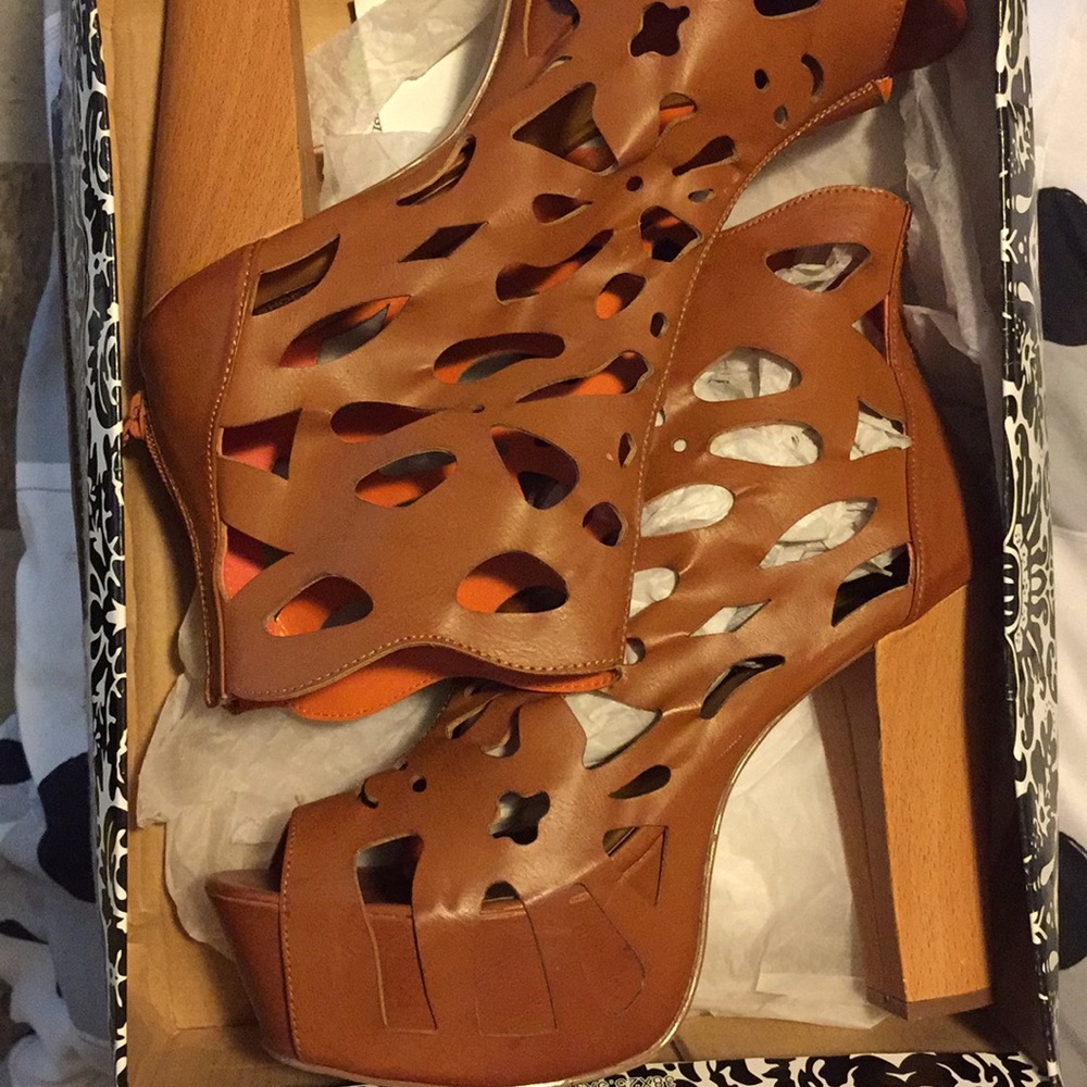 Brown platform sandals